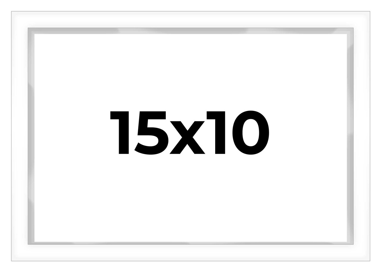 15x10 Shadow Box 3/4" Depth White Picture Frame - UV Acrylic, Backing, Hanging Hardware